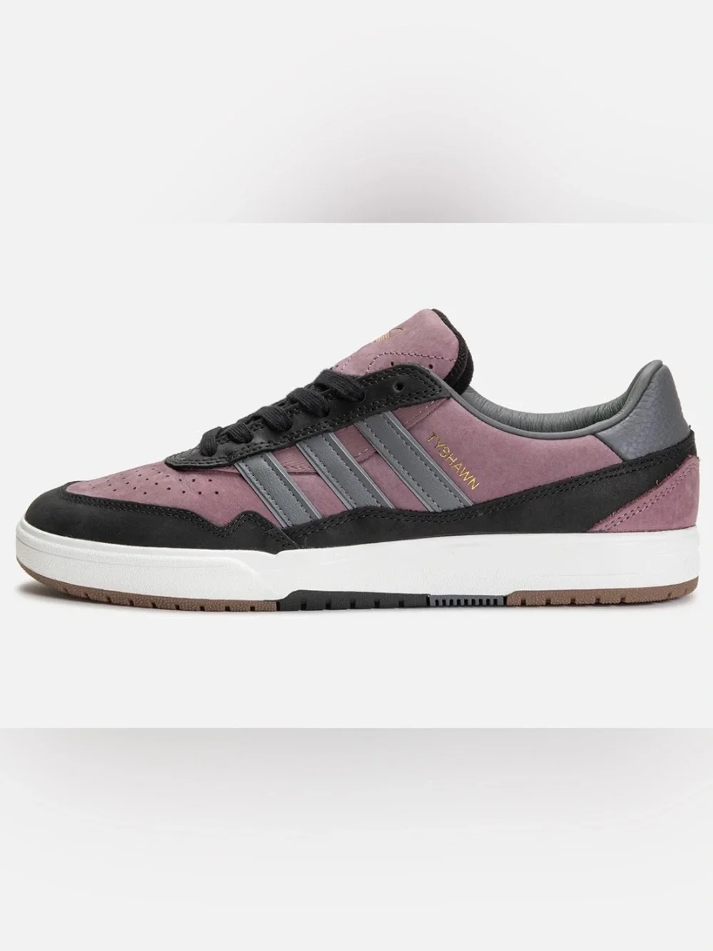 adidas Tyshawn Suede Sneakers in Mauve, Gray and Black